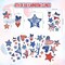 4th of July Window Clings (6 Sheets) - Double-Sided Patriotic Star Decals for Glass Windows - Red White and Blue Independence Day Stickers for Home, Office & Storefront Decoration
